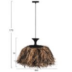 ΦΩΤΙΣΤΙΚΟ ΟΡΟΦΗΣ ORDEM HM4716 ΚΑΠΕΛΟ ΙΝΕΣ SISAL & ΜΠΑΝΑΝΑΣ-ΜΑΥΡΟ & ΦΥΣΙΚΟ Φ60x50Υεκ - Image 2