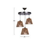 ΦΩΤΙΣΤΙΚΟ ΟΡΟΦΗΣ ΕΣΩΤΕΡΙΚΟΥ ΧΩΡΟΥ ΚΡΕΜΑΣΤΟ 3ΦΩΤΟ ΜΠΡΟΝΖΕ HM7481 20x16x90Υεκ. - Image 2