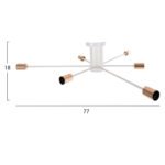 ΦΩΤΙΣΤΙΚΟ ΟΡΟΦΗΣ ΚΡΕΜΑΣΤΟ 6-ΦΩΤΟ HM4123 ΛΕΥΚΟ ΜΕΤΑΛΛΟ 77x77x18Υ εκ. - Image 2