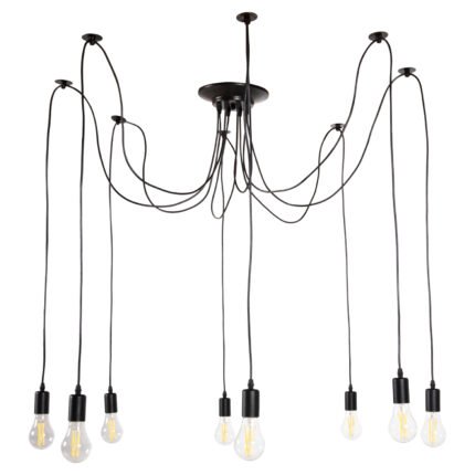 Αγόρασε ΦΩΤΙΣΤΙΚΟ ΟΡΟΦΗΣ ΚΡΕΜΑΣΤΟ 8-ΦΩΤΟ HM4176 ΜΑΥΡΟ ΜΕΤΑΛΛΙΚΟ-ΜΑΥΡΑ ΚΑΛΩΔΙΑ Φ100x180Υ σε μοναδική τιμή στο clickforshop.gr