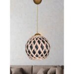 ΦΩΤΙΣΤΙΚΟ ΟΡΟΦΗΣ ΚΡΕΜΑΣΤΟ ΑΠΟ ΣΧΟΙΝΙ ΜΠΕΖ ΜΑΥΡΟ HM7644.01 22x18x20Y εκ. - Image 3