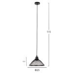 ΦΩΤΙΣΤΙΚΟ ΟΡΟΦΗΣ ΚΡΕΜΑΣΤΟ HM4102 ΜΑΥΡΟ ΜΕΤΑΛΛΙΚΟ ΚΑΠΕΛΟ Φ25x115Υεκ. - Image 2