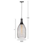 ΦΩΤΙΣΤΙΚΟ ΟΡΟΦΗΣ ΚΡΕΜΑΣΤΟ HM4105 ΜΑΥΡΟ ΜΕΤΑΛΛΙΚΟ ΚΑΠΕΛΟ Φ20x145Υεκ. - Image 2