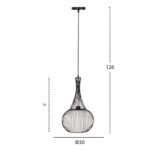 ΦΩΤΙΣΤΙΚΟ ΟΡΟΦΗΣ ΚΡΕΜΑΣΤΟ HM4132 ΜΑΥΡΟ ΜΕΤΑΛΛΙΚΟ Φ30x50Υεκ. - Image 2