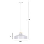 ΦΩΤΙΣΤΙΚΟ ΟΡΟΦΗΣ ΚΡΕΜΑΣΤΟ HM4159.02 ΛΕΥΚΟ ΜΕΤΑΛΛΙΚΟ ΚΑΠΕΛΟ Φ40x116Υεκ - Image 2