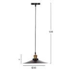 ΦΩΤΙΣΤΙΚΟ ΟΡΟΦΗΣ ΚΡΕΜΑΣΤΟ HM4162 ΜΑΥΡΟ ΜΕΤΑΛΛΟ-ΧΡΥΣΗ ΛΕΠΤΟΜΕΡΕΙΑ Φ30x109Υεκ - Image 2