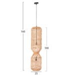 ΦΩΤΙΣΤΙΚΟ ΟΡΟΦΗΣ ΚΡΕΜΑΣΤΟ HM4344 ΚΥΛΙΝΔΡΙΚΟ ΑΠΟ PAPER ROPE ΜΠΕΖ-2 ΛΑΜΠΕΣ Φ25x100-160Υεκ. - Image 2