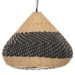 ΦΩΤΙΣΤΙΚΟ ΟΡΟΦΗΣ ΚΡΕΜΑΣΤΟ HM4354 ΦΥΣΙΚΟ RAΤΤΑΝ-PAPER ROPE-ΦΥΣΙΚΟ&ΜΑΥΡΟ Φ54x42-145Υεκ. - Image 3