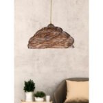 ΦΩΤΙΣΤΙΚΟ ΟΡΟΦΗΣ ΕΣΩΤΕΡΙΚΟΥ ΧΩΡΟΥ ΚΡΕΜΑΣΤΟ HM7365.02 ΑΠΟ ΞΥΛΟ ΚΑΙ BAMBOO ΚΑΡΥΔΙ 36x36x65Υ εκ. - Image 2