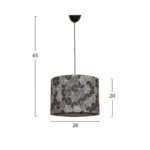 ΦΩΤΙΣΤΙΚΟ ΟΡΟΦΗΣ ΚΡΕΜΑΣΤΟ HM7369 ΜΕΤΑΛΛΟ ΚΑΙ ΥΦΑΣΜΑ ΜΑΥΡΟ ΓΚΡΙ 28x28x65Υ εκ. - Image 2