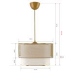 ΦΩΤΙΣΤΙΚΟ ΟΡΟΦΗΣ ΚΡΕΜΑΣΤΟ HM7660.02 ΜΕΤΑΛΛΟ ΥΦΑΣΜΑ ΧΡΥΣΟ ΛΕΥΚΟ 30x20(65)Yεκ. - Image 2