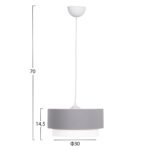 ΦΩΤΙΣΤΙΚΟ ΟΡΟΦΗΣ ΚΥΛΙΝΔΡΙΚΟ KRIKS HM4706.01 PVC ΣΕ ΛΕΥΚΟ-ΓΚΡΙ Φ30x70Υεκ. - Image 2