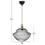 ΦΩΤΙΣΤΙΚΟ ΟΡΟΦΗΣ ΜΑΥΡΟ ΜΕΤΑΛΛΙΚΟ ΜΟΝΤΕΡΝΟ ΠΛΕΓΜΑ Φ30x65Yεκ.HM7690.01 - Image 2