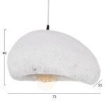 ΦΩΤΙΣΤΙΚΟ ΟΡΟΦΗΣ ΜΕ ΟΨΗ ΠΕΤΡΑΣ STONER (L) HM4419.02 ΛΕΥΚΟ 73x55x40Υεκ. - Image 2