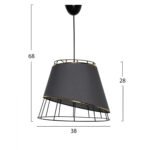 ΦΩΤΙΣΤΙΚΟ ΟΡΟΦΗΣ ΜΕΤΑΛΛΙΚΟ ΜΑΥΡΟ ΑΝΘΡΑΚΙ HM7523.01 38x38x68 εκ. - Image 2