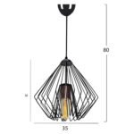 ΦΩΤΙΣΤΙΚΟ ΟΡΟΦΗΣ ΜΕΤΑΛΛΙΚΟ ΜΑΥΡΟ HM7616.01 - Image 2