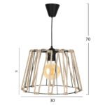 ΦΩΤΙΣΤΙΚΟ ΟΡΟΦΗΣ ΜΕΤΑΛΛΙΚΟ ΜΑΥΡΟ ΜΕ ΣΧΟΙΝΙ HM7617.01 - Image 2