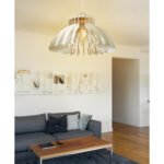 ΦΩΤΙΣΤΙΚΟ ΟΡΟΦΗΣ ΞΥΛΙΝΟ ΚΡΕΜΑΣΤΟ ΛΕΥΚΟ HM7350.02 Φ54x65Υ εκ. - Image 2