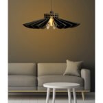 ΦΩΤΙΣΤΙΚΟ ΟΡΟΦΗΣ ΞΥΛΙΝΟ ΚΡΕΜΑΣΤΟ ΜΑΥΡΟ HM7348.03 Φ68x50Υ εκ. - Image 4