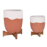 Αγόρασε ΓΛΑΣΤΡΕΣ ΣΕΤ 2ΤΜΧ SEON HM4686.08 TERRACOTTA ΣΕ ΛΕΥΚΟ & ΤΕΡΑΚΟΤΑ--TEAK ΒΑΣΗ σε μοναδική τιμή στο clickforshop.gr