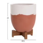 ΓΛΑΣΤΡΕΣ ΣΕΤ 2ΤΜΧ SEON HM4686.08 TERRACOTTA ΣΕ ΛΕΥΚΟ & ΤΕΡΑΚΟΤΑ--TEAK ΒΑΣΗ - Image 3