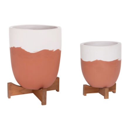 Αγόρασε ΓΛΑΣΤΡΕΣ ΣΕΤ 2ΤΜΧ SEON HM4686.08 TERRACOTTA ΣΕ ΛΕΥΚΟ & ΤΕΡΑΚΟΤΑ--TEAK ΒΑΣΗ σε μοναδική τιμή στο clickforshop.gr