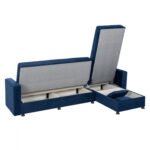 ΚΑΝΑΠΕΣ ΚΡΕΒΑΤΙ ΓΩΝΙΑ ΑΝΑΣΤΡΕΨΙΜΗ ME 2 ΑΠΟΘΗΚΕΥΤΙΚΟΥΣ ΧΩΡΟΥΣ HM3135.08 ΜΠΛΕ ΥΦΑΣΜΑ 246x153x80Υ - Image 4