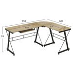 ΓΩΝΙΑΚΟ ΓΡΑΦΕΙΟ SONAMA ΕΠΙΦΑΝΕΙΑ ΜΕ ΜΕΤΑΛΛΙΚΟ ΣΚΕΛΕΤΟ HM2127.01 158Χ120Χ74εκ. - Image 2