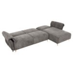 ΓΩΝΙΑΚΟΣ ΑΝΑΣΤΡΕΨ. ΚΑΝΑΠΕΣ-ΚΡΕΒΑΤΙ MAILO HM6071.02 ΣΚΟΥΡΟ ΓΚΡΙ ΥΦΑΣΜΑ-ΜΕΤΑΛ.ΠΟΔΙΑ 300x150x80Υεκ - Image 3