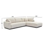 ΓΩΝΙΑΚΟΣ ΚΑΝΑΠΕΣ ΑΝΑΣΤΡΕΨΙΜΟΣ MEDEL HM3288.02 ΕΚΡΟΥ P.E. ΥΦΑΣΜΑ 296x208x80Υεκ - Image 2