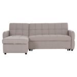 ΓΩΝΙΑΚΟΣ ΚΑΝΑΠΕΣ-ΚΡΕΒΑΤΙ ΑΝΑΣΤΡΕΨΙΜΟΣ NEZU HM3294.02 ΜΠΕΖ ΥΦΑΣΜΑ 210x140x78Υεκ. - Image 4