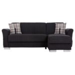 ΓΩΝΙΑΚΟΣ ΚΑΝΑΠΕΣ-ΚΡΕΒΑΤΙ ΜΕ ΑΠΟΘ. ΧΩΡΟ BRONKO HM3291.01 ΑΝΘΡΑΚΙ ΥΦΑΣΜΑ 218x138x77Y - Image 4