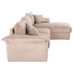 ΓΩΝΙΑΚΟΣ ΚΑΝΑΠΕΣ-ΚΡΕΒΑΤΙ ΜΕ ΑΠΟΘ.ΧΩΡΟ ALDO HM3276.01R ΜΠΕΖ ΥΦΑΣΜΑ 256x91-159x87Υεκ. - Image 5