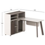 ΓΡΑΦΕΙΟ ΑΡΙΣΤΕΡΗ ΓΩΝΙΑ NEWLINE HM18275L ΜΕΛΑΜΙΝΗ ΕΚΡΟΥ-ΠΟΔΙΑ ΑΛΟΥΜΙΝΙΟΥ 160x120x105Υεκ - Image 2