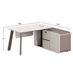 ΓΡΑΦΕΙΟ ΔΕΞΙΑ ΓΩΝΙΑ NEWLINE HM18272R ΜΕΛΑΜΙΝΗ ΕΚΡΟΥ-ΑΝΟΙΧΤΟ ΚΑΦΕ 160x145x75Υεκ - Image 2