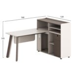 ΓΡΑΦΕΙΟ ΔΕΞΙΑ ΓΩΝΙΑ NEWLINE HM18275R ΜΕΛΑΜΙΝΗ ΕΚΡΟΥ--ΠΟΔΙΑ ΑΛΟΥΜΙΝΙΟΥ 160x120x105Υεκ - Image 2