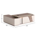 ΓΡΑΦΕΙΟ ΔΕΞΙΑ ΓΩΝΙΑ SUPERON HM2136R ΜΕΛΑΜΙΝΗ ΦΥΣΙΚΟ-ΜΠΕΖ--LED ΦΩΤΙΣΜΟΣ 240x180x76Υ - Image 2