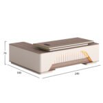 ΓΡΑΦΕΙΟ ΔΕΞΙΑ ΓΩΝΙΑ ΣΕΙΡΑ SUPERON HM2137R ΜΕΛΑΜΙΝΗ ΜΠΕΖ--LED ΦΩΤΙΣΜΟΣ 240x180x76Υεκ. - Image 2