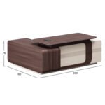 ΓΡΑΦΕΙΟ ΔΕΞΙΑ ΓΩΝΙΑ ΣΕΙΡΑ PRESIDENT HM2147R ΜΕΛΑΜΙΝΗ ΣΕ ΚΑΡΥΔΙ-ΜΠΕΖ 200x160x76Υεκ - Image 2