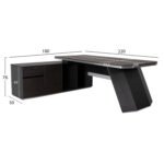 ΓΡΑΦΕΙΟ ΕΠΑΓΓΕΛΜΑΤΙΚΟ ΑΡΙΣΤΕΡΗ ΓΩΝΙΑ ROSEWOOD HM2083L 220X180X76Υεκ. - Image 2