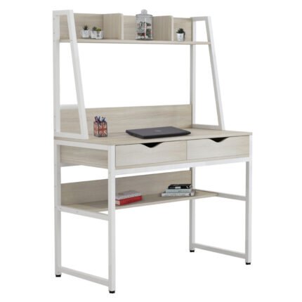 Αγόρασε ΓΡΑΦΕΙΟ ΜΕ ΒΙΒΛΙΟΘΗΚΗ TANAYA HM2390.13 ΜΕΛΑΜΙΝΗ SONAMA-ΛΕΥΚΟΣ ΜΕΤΑΛΛO 100x48x139Y σε μοναδική τιμή στο clickforshop.gr