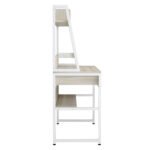 ΓΡΑΦΕΙΟ ΜΕ ΒΙΒΛΙΟΘΗΚΗ TANAYA HM2390.13 ΜΕΛΑΜΙΝΗ SONAMA-ΛΕΥΚΟΣ ΜΕΤΑΛΛO 100x48x139Y - Image 3