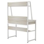 ΓΡΑΦΕΙΟ ΜΕ ΒΙΒΛΙΟΘΗΚΗ TANAYA HM2390.13 ΜΕΛΑΜΙΝΗ SONAMA-ΛΕΥΚΟΣ ΜΕΤΑΛΛO 100x48x139Y - Image 4