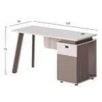 ΓΡΑΦΕΙΟ ΜΕ ΔΕΞΙ ΝΤΟΥΛΑΠΙ NEWLINE HM18273R ΜΕΛΑΜΙΝΗ ΕΚΡΟΥ-ΑΝΟΙΧΤΟ ΚΑΦΕ 120x60x75Υεκ - Image 2