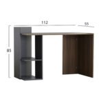 ΓΡΑΦΕΙΟ ΜΕΛΑΜΙΝΗΣ ΜΕ ΡΑΦΙΑ SYNDYA HM8994.01 ΚΑΡΥΔΙ- ΓΚΡΙ 112x55x85Y εκ. - Image 2