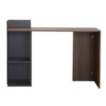 ΓΡΑΦΕΙΟ ΜΕΛΑΜΙΝΗΣ ΜΕ ΡΑΦΙΑ SYNDYA HM8994.01 ΚΑΡΥΔΙ- ΓΚΡΙ 112x55x85Y εκ. - Image 3