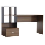 ΓΡΑΦΕΙΟ ΜΕΛΑΜΙΝΗΣ ΜΕ ΒΙΒΛΙΟΘΗΚΗ SYNDYA HM8993.01 ΚΑΡΥΔΙ -ΓΚΡΙ 149x48x105Yεκ. - Image 2