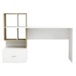 ΓΡΑΦΕΙΟ ΜΕΛΑΜΙΝΗΣ ΜΕ ΒΙΒΛΙΟΘΗΚΗ SYNDYA HM8993.02 ΛΕΥΚΟ SONAMA 149x48x105Y εκ. - Image 3