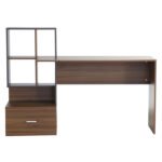 ΓΡΑΦΕΙΟ ΜΕΛΑΜΙΝΗΣ ΜΕ ΒΙΒΛΙΟΘΗΚΗ SYNDYA HM8993.01 ΚΑΡΥΔΙ -ΓΚΡΙ 149x48x105Yεκ. - Image 3