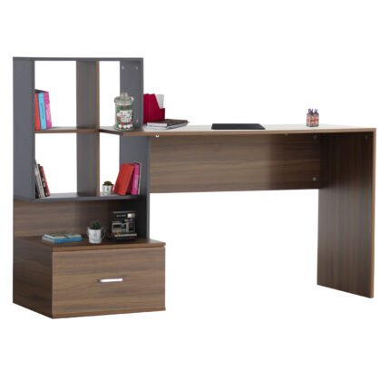 Αγόρασε ΓΡΑΦΕΙΟ ΜΕΛΑΜΙΝΗΣ ΜΕ ΒΙΒΛΙΟΘΗΚΗ SYNDYA HM8993.01 ΚΑΡΥΔΙ -ΓΚΡΙ 149x48x105Yεκ. σε μοναδική τιμή στο clickforshop.gr